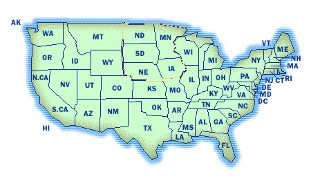 A US map whidh is a client-side image map