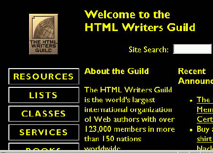 HWG site with low vision style sheet